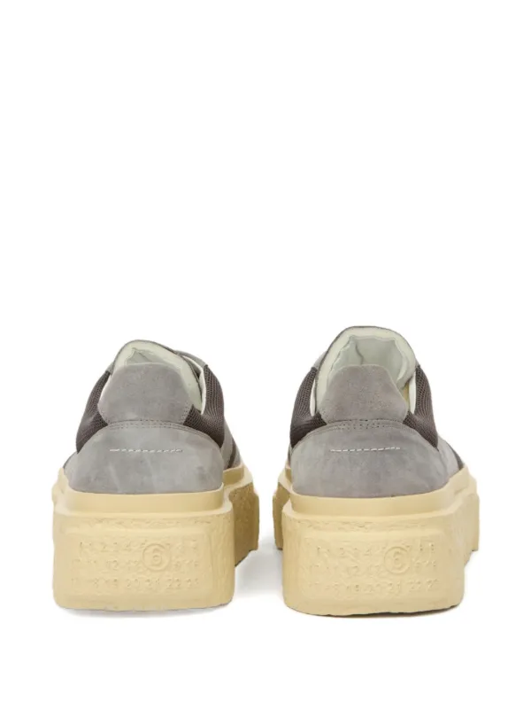 MM6 Maison Margiela Gambetta Leather Sneakers | Grey | FARFETCH