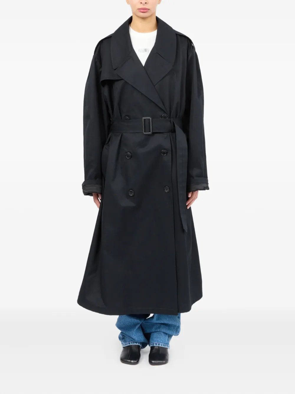 MM6 Maison Margiela Katoenen regenjas Zwart