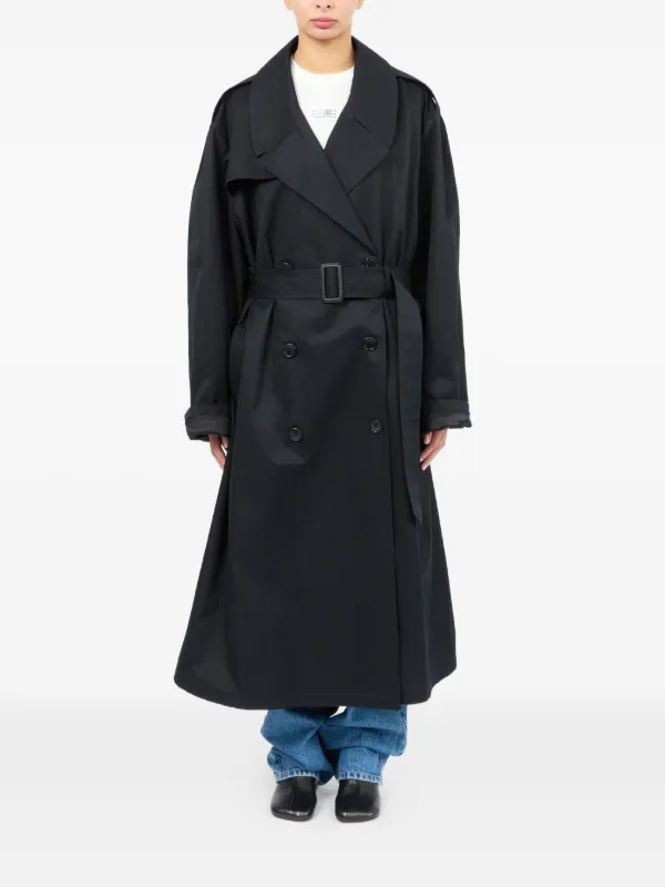 MM6 Maison Margiela Cotton Raincoat | Black | FARFETCH