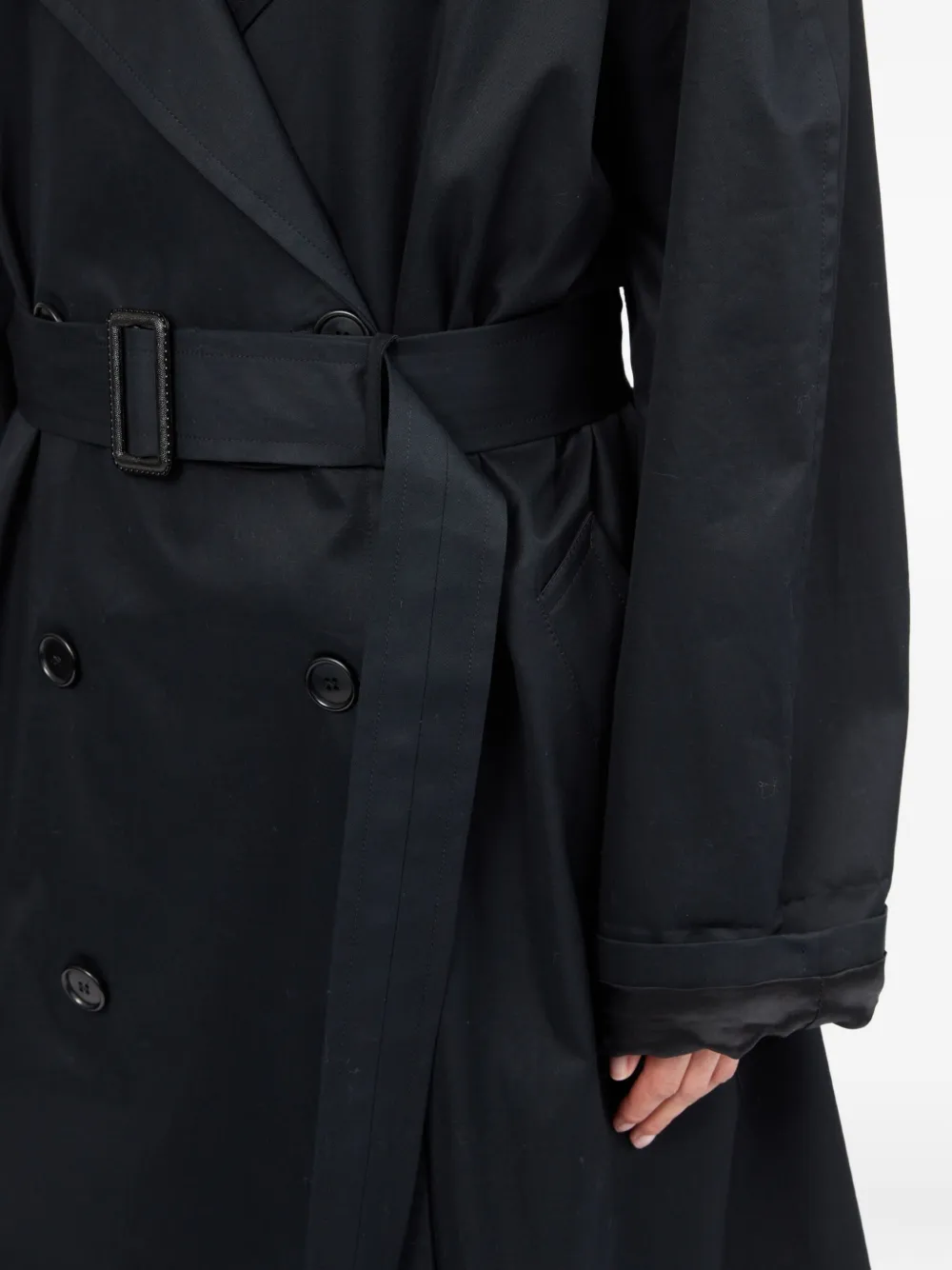 MM6 Maison Margiela Katoenen regenjas Zwart