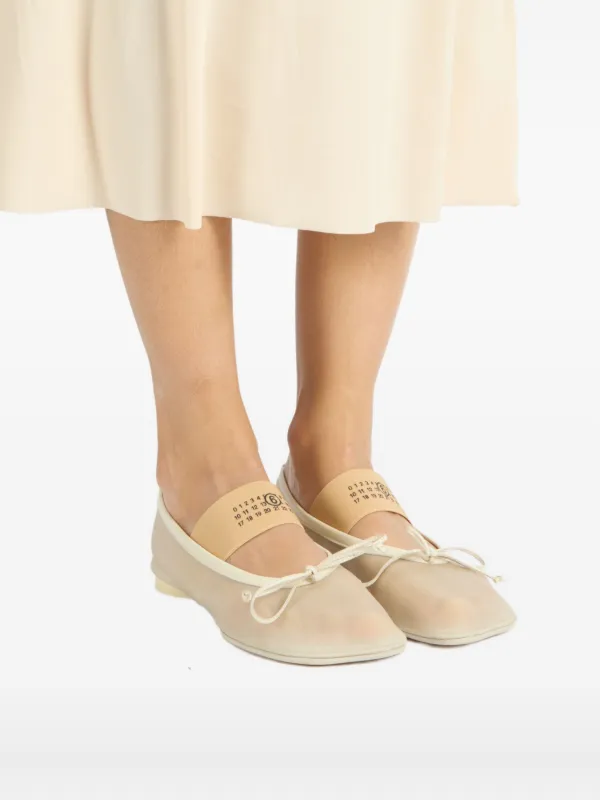MM6 Maison Margiela Mesh Ballerina Shoes | Neutrals | FARFETCH