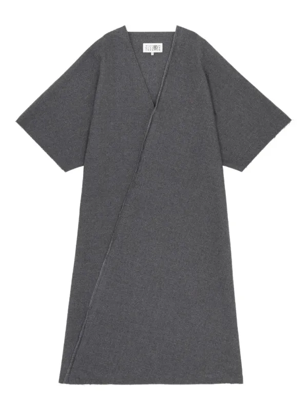 MM6 Maison Margiela V-neck Midi Dress in Grey