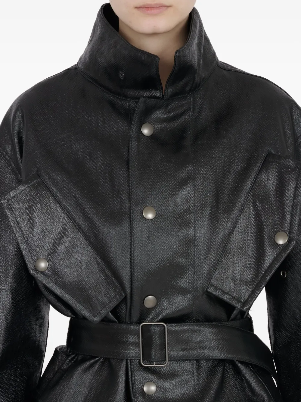 Maison Margiela Katoenen gecoat jack Zwart