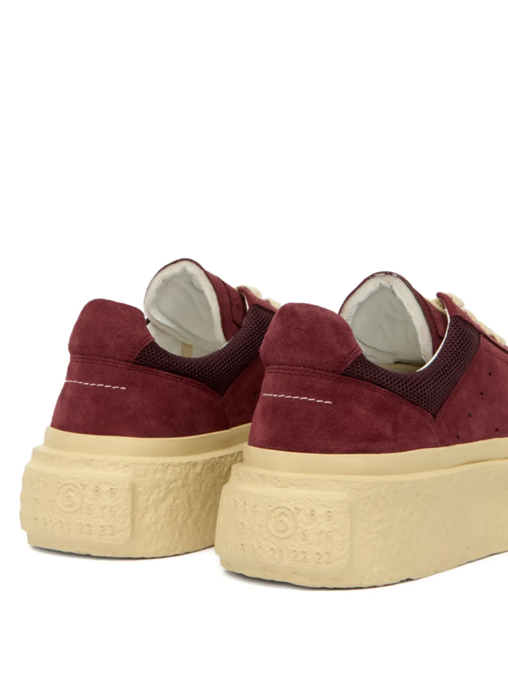 MM6 Maison Margiela suede sneakers Red