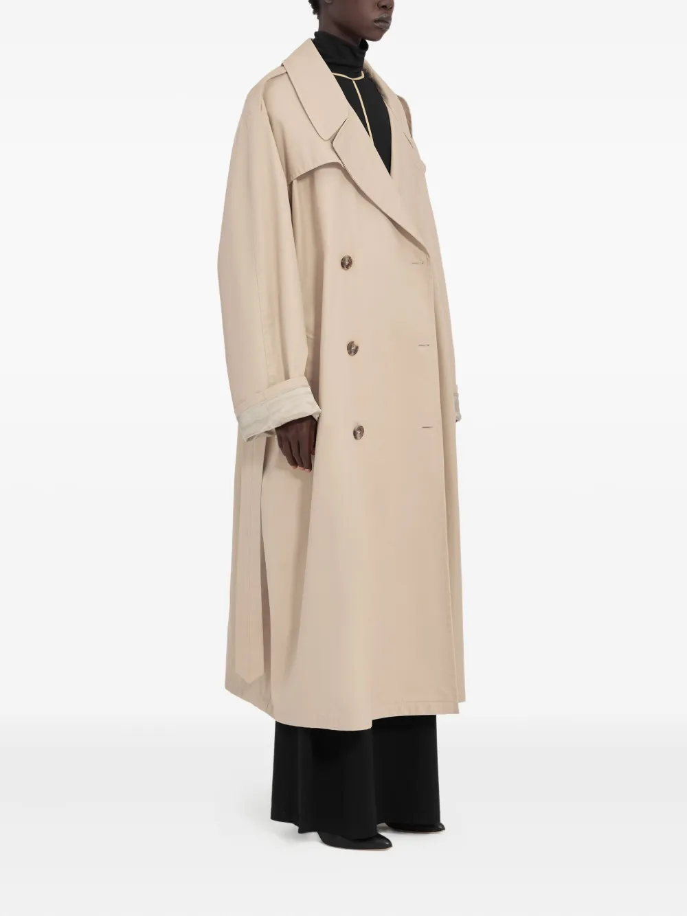 MM6 Maison Margiela double-breasted belted trench coat Beige