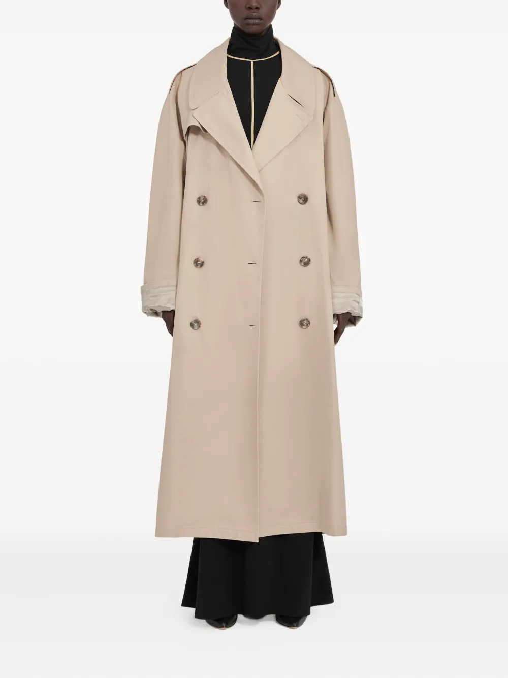 MM6 Maison Margiela double-breasted belted trench coat Beige