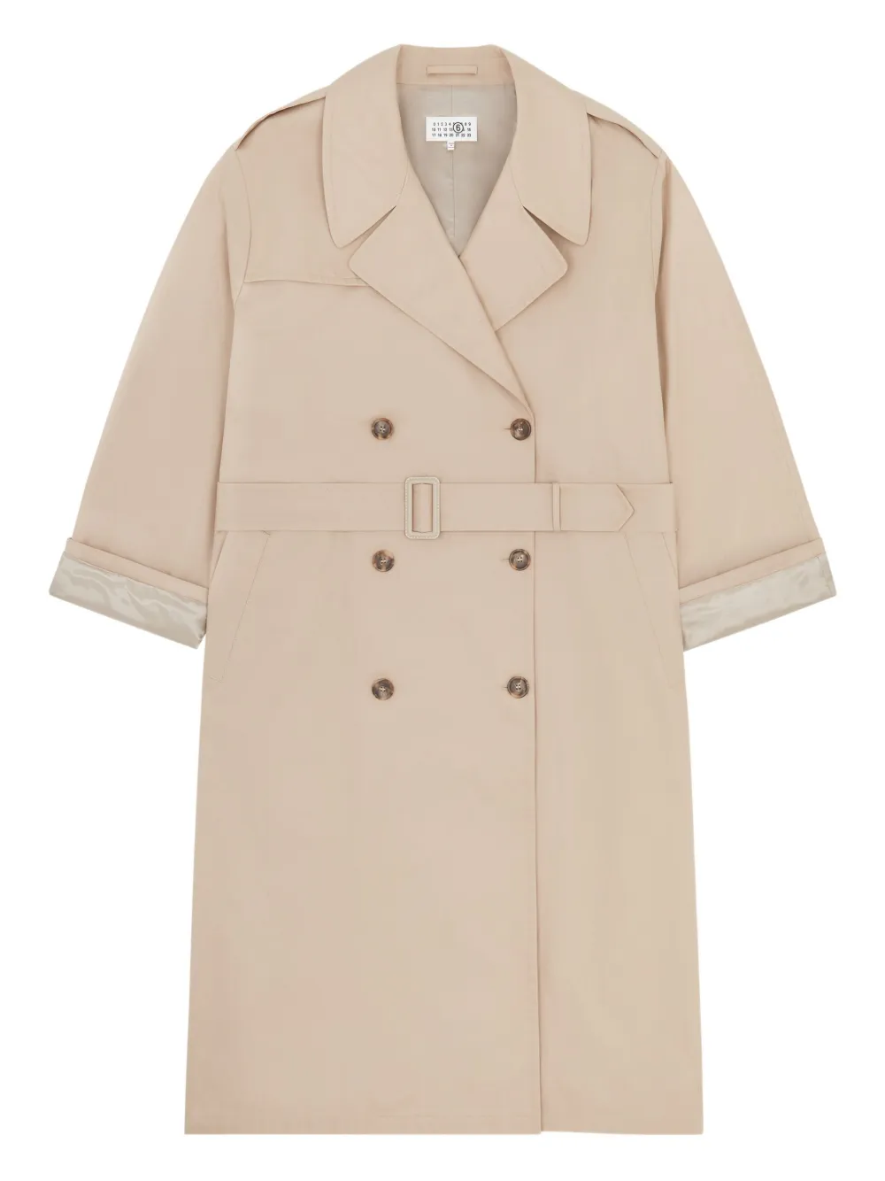 MM6 Maison Margiela double-breasted belted trench coat Beige