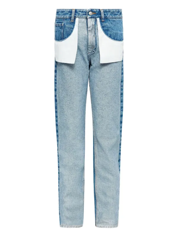 【関税&送料込】Mm6 Maison Margiela Stonewashed Blue Denim M MM6 Maison Margiela Distressed Jeans | Blue | FARFETCH
