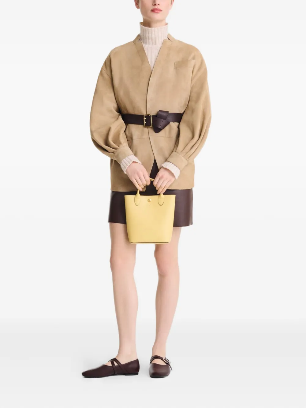 Longchamp Épure leren mini-tas Geel