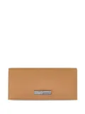 Longchamp Roseau textured leather wallet - Brown