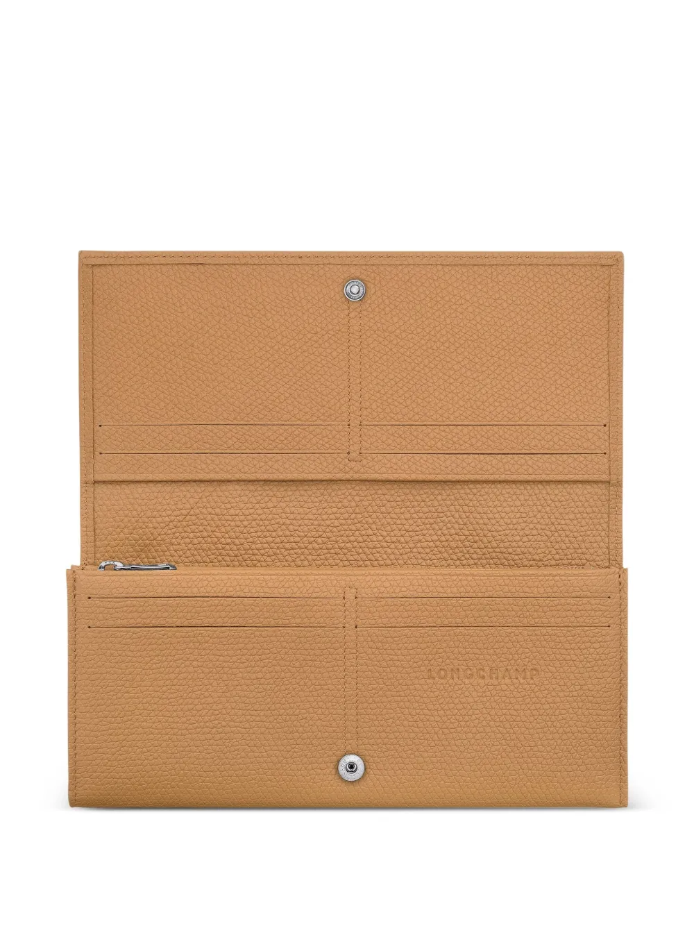 Longchamp Roseau leren portemonnee met textuur Bruin