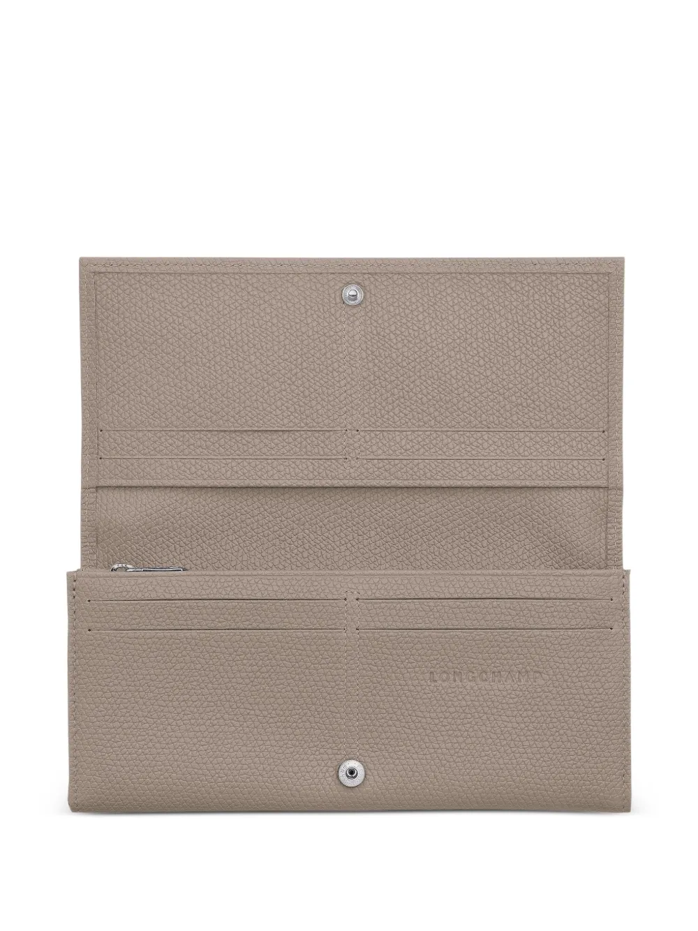 Longchamp Roseau leren portemonnee met omslag Grijs