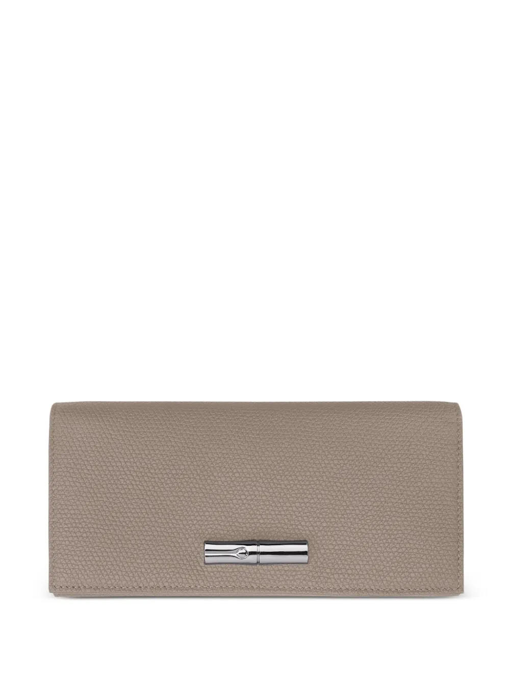 Longchamp Roseau leren portemonnee met omslag Grijs