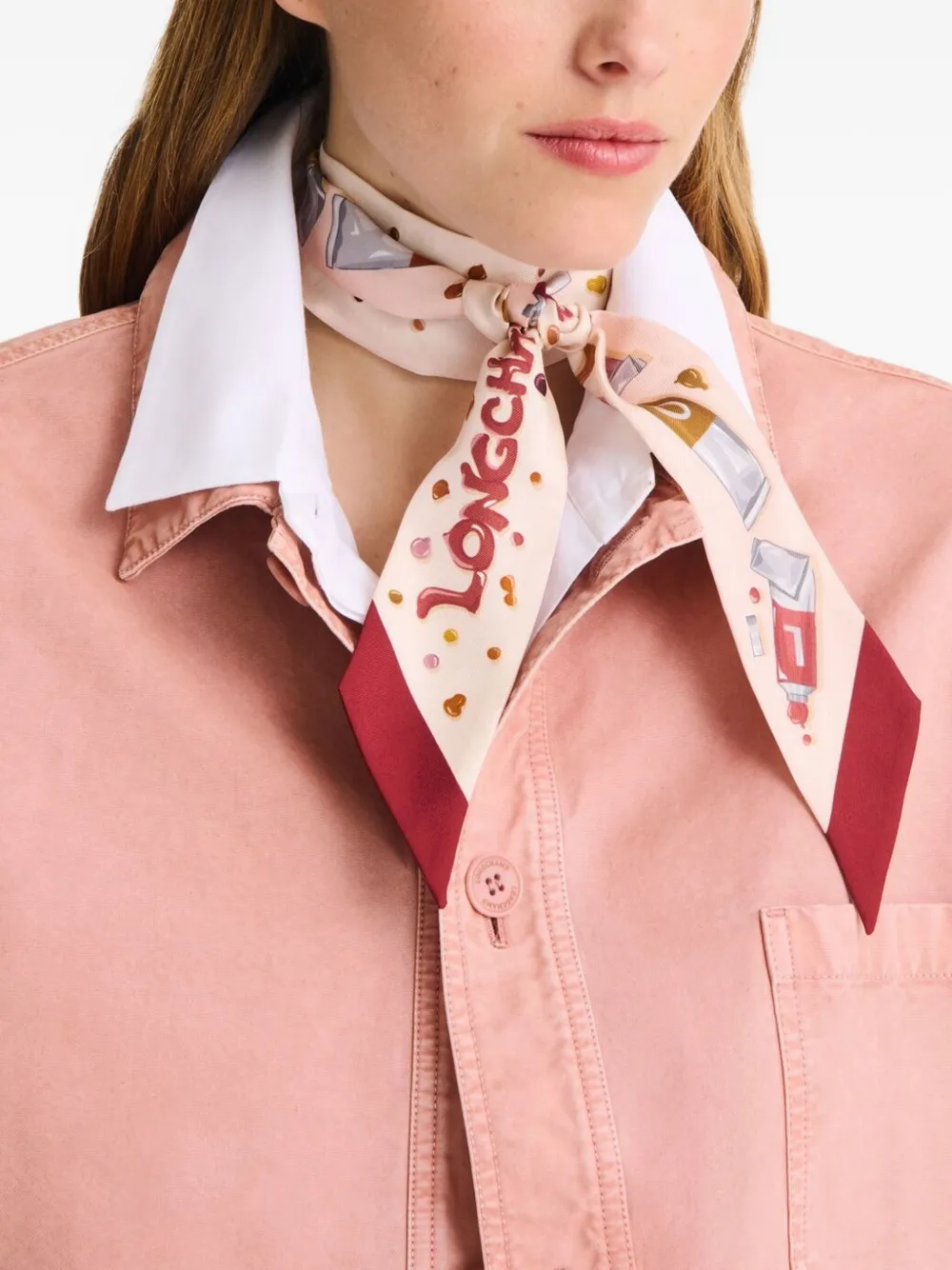 Longchamp Couleurs de l'Art sjaal Roze