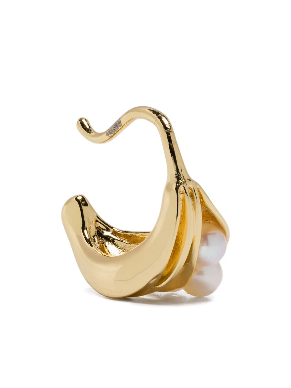 x Quentin Jones freshwater pearl folded hoop earrings