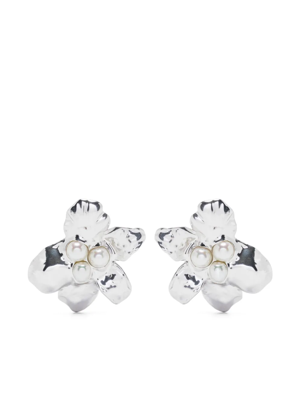 Ryenn's Eyes x Quentin Jones Sculpted Flower earrings | Silver | Image 1