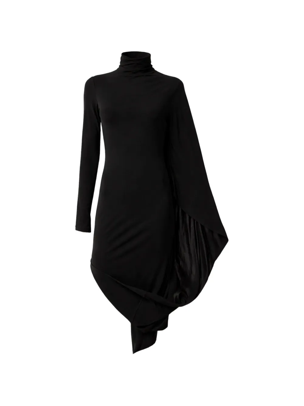 Stella McCartney asymmetrische mid-jurk met cape Zwart