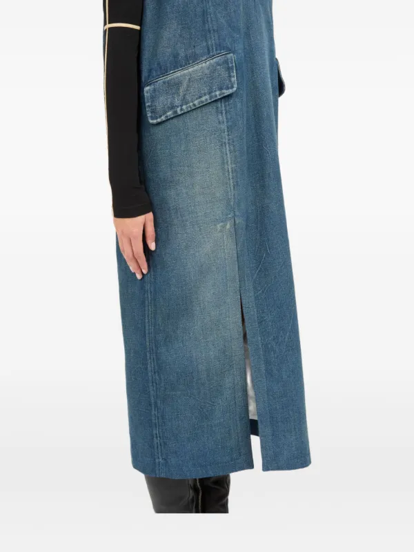 VIP【送料関税込】MAISON MARGIELA COTTON BLEND MIDI DRESS MM6 Maison Margiela Cotton Midi Dress | Blue | FARFETCH