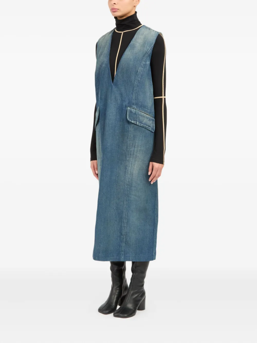 MM6 Maison Margiela Katoenen midi-jurk - Blauw