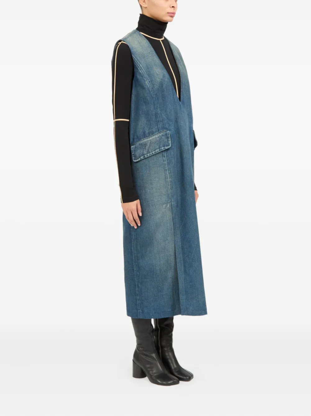 MM6 Maison Margiela Katoenen midi-jurk Blauw