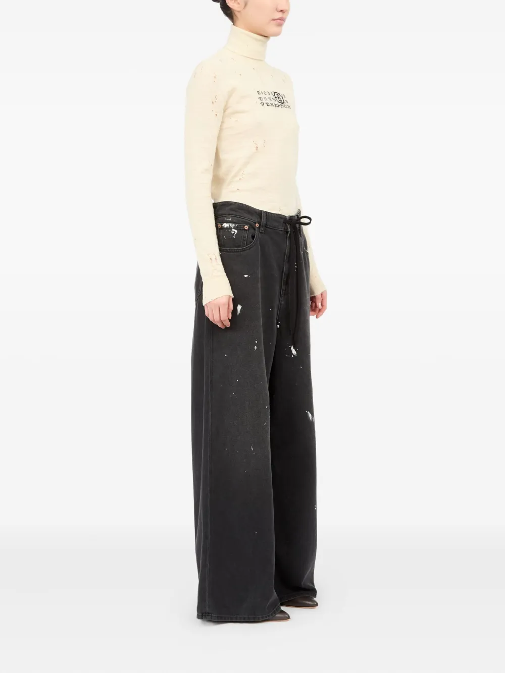 Mm6 Maison Margiela Cotton Jeans In Black