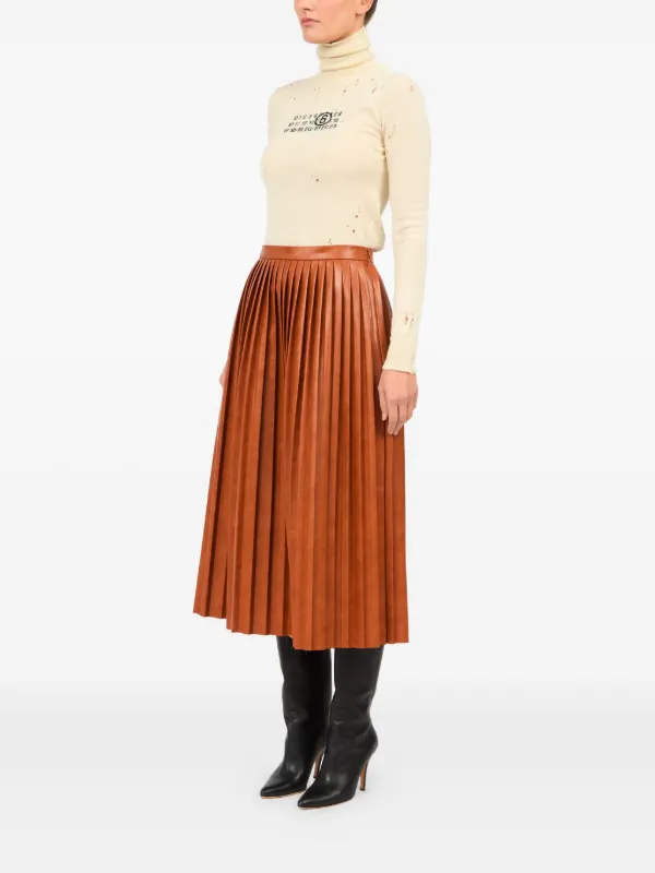 スカート Mm6 Maison Margiela Pleated Midi Skirt MM6 Maison Margiela Pleated Midi Skirt | Orange | FARFETCH