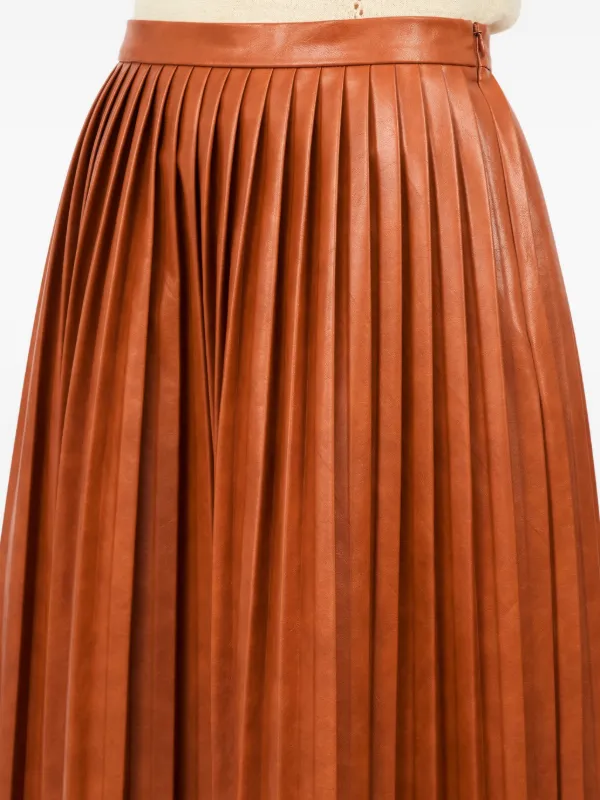 MM6 Maison Margiela Pleated Midi Skirt | Orange | FARFETCH
