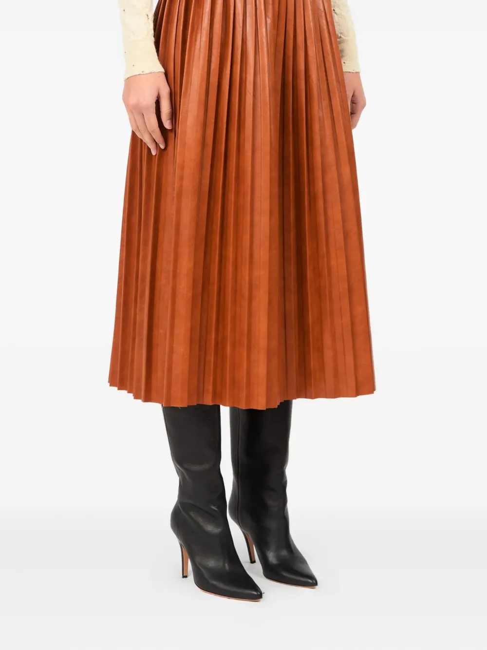 MM6 Maison Margiela Midi-plooirok - Oranje