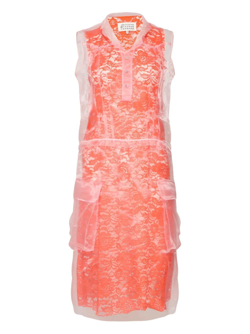 Maison Margiela Gelaagde midi-jurk Oranje