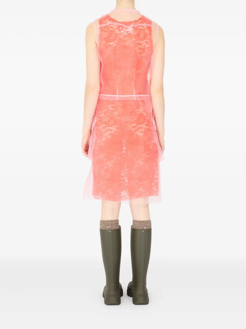 Maison Margiela Gelaagde midi-jurk Oranje