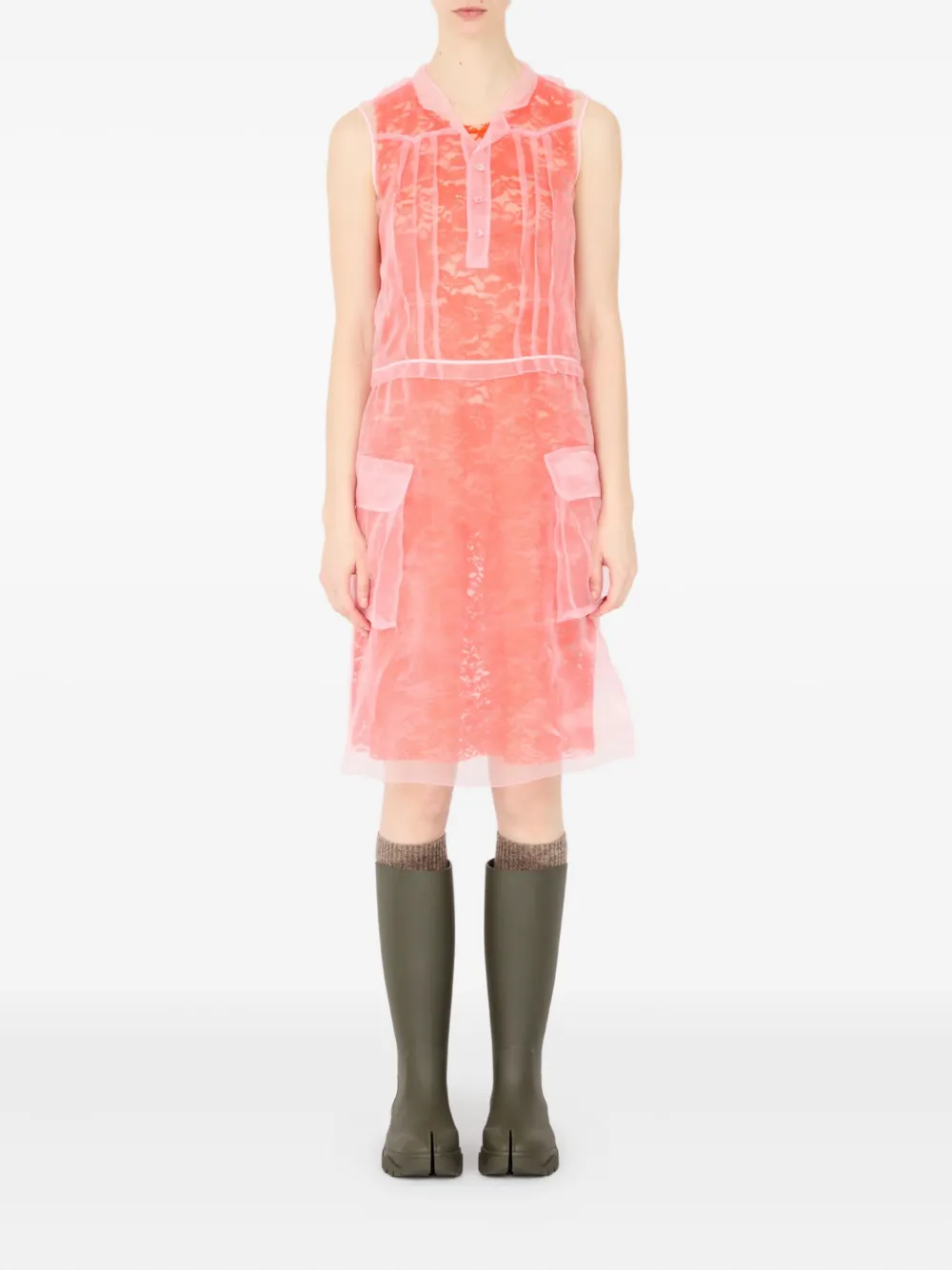 Maison Margiela Gelaagde midi-jurk - Oranje