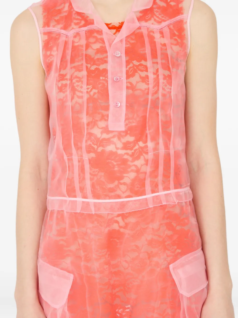 Maison Margiela Gelaagde midi-jurk Oranje