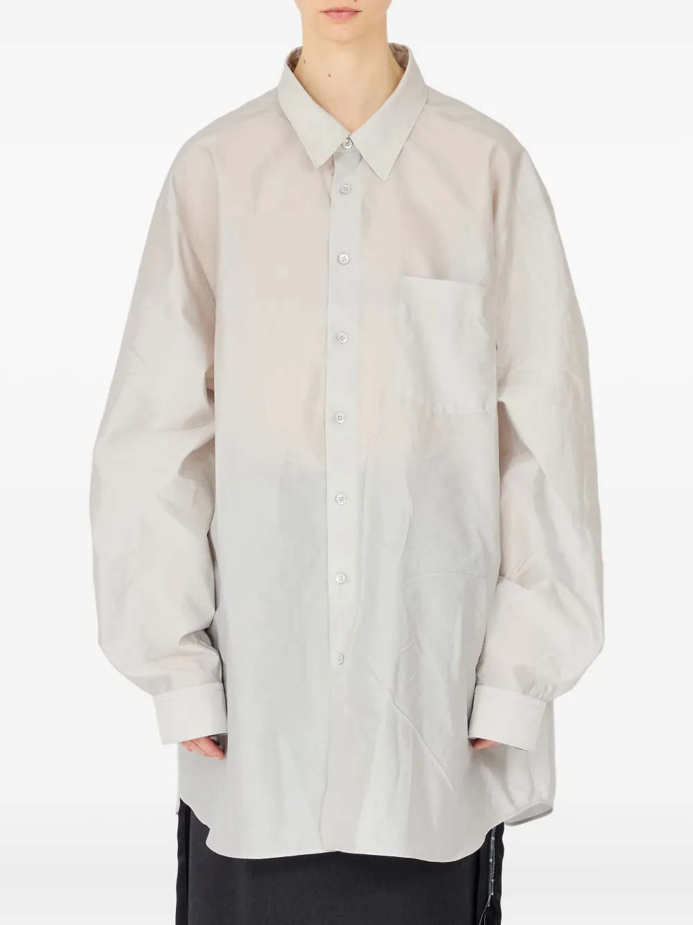 Maison Margiela T-shirt met lange mouwen en zak Wit
