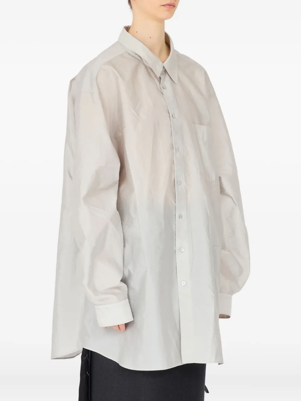 Maison Margiela T-shirt met lange mouwen en zak Wit