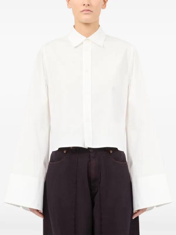 MM6 Maison Margiela ベルスリーブ シャツ | ホワイト | FARFETCH JP