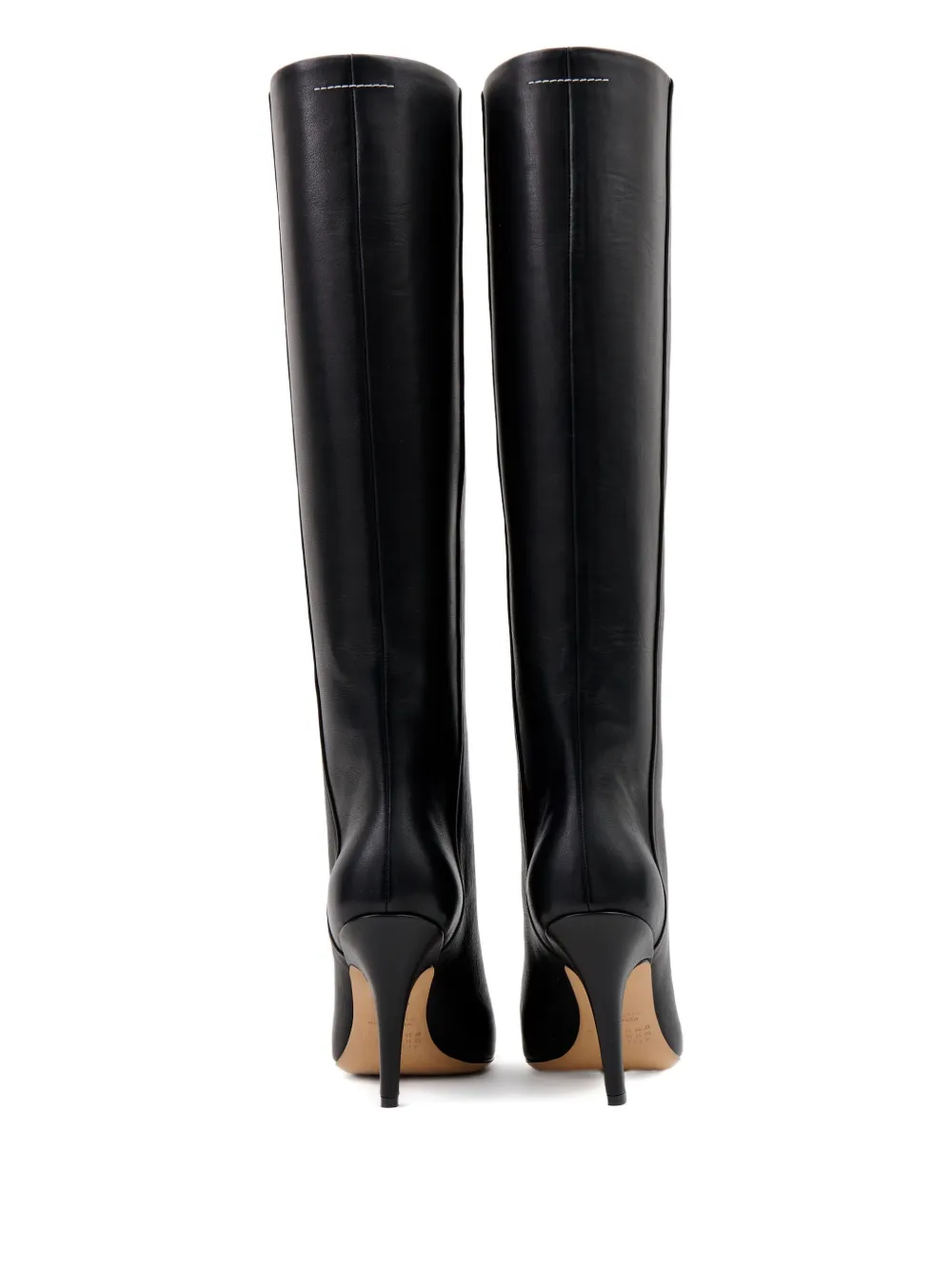 MM6 Maison Margiela leather knee-high boots Black