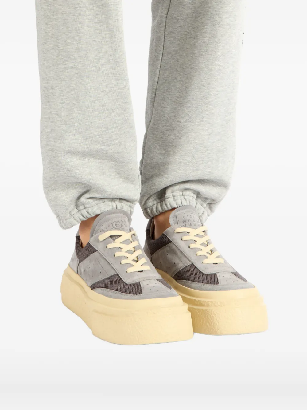 MM6 Maison Margiela Gambetta leather sneakers Grey