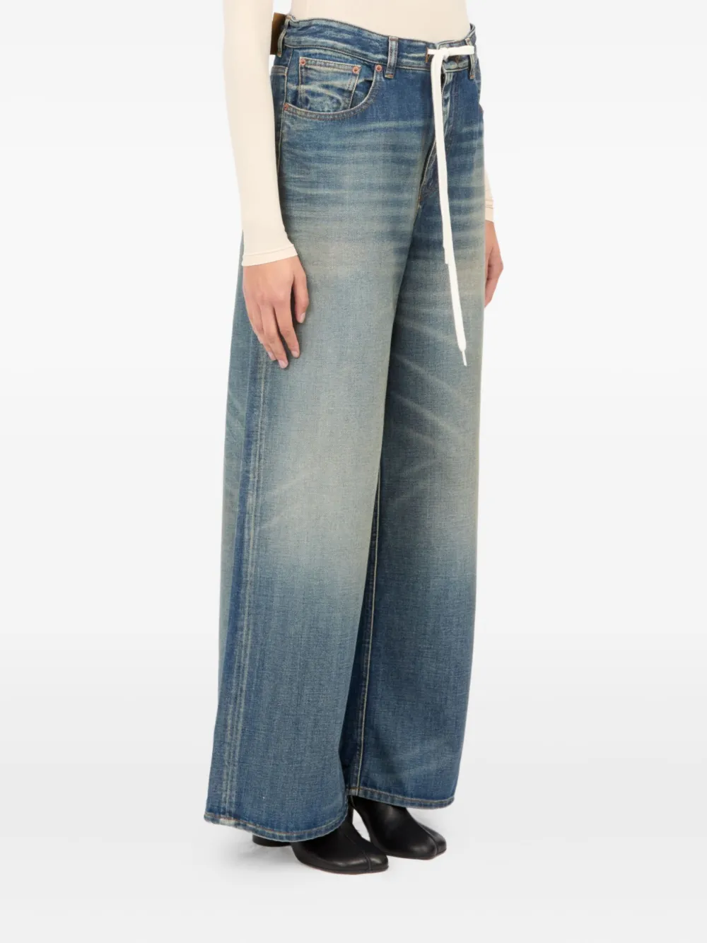 MM6 Maison Margiela Jeans met wijde pijpen - Blauw