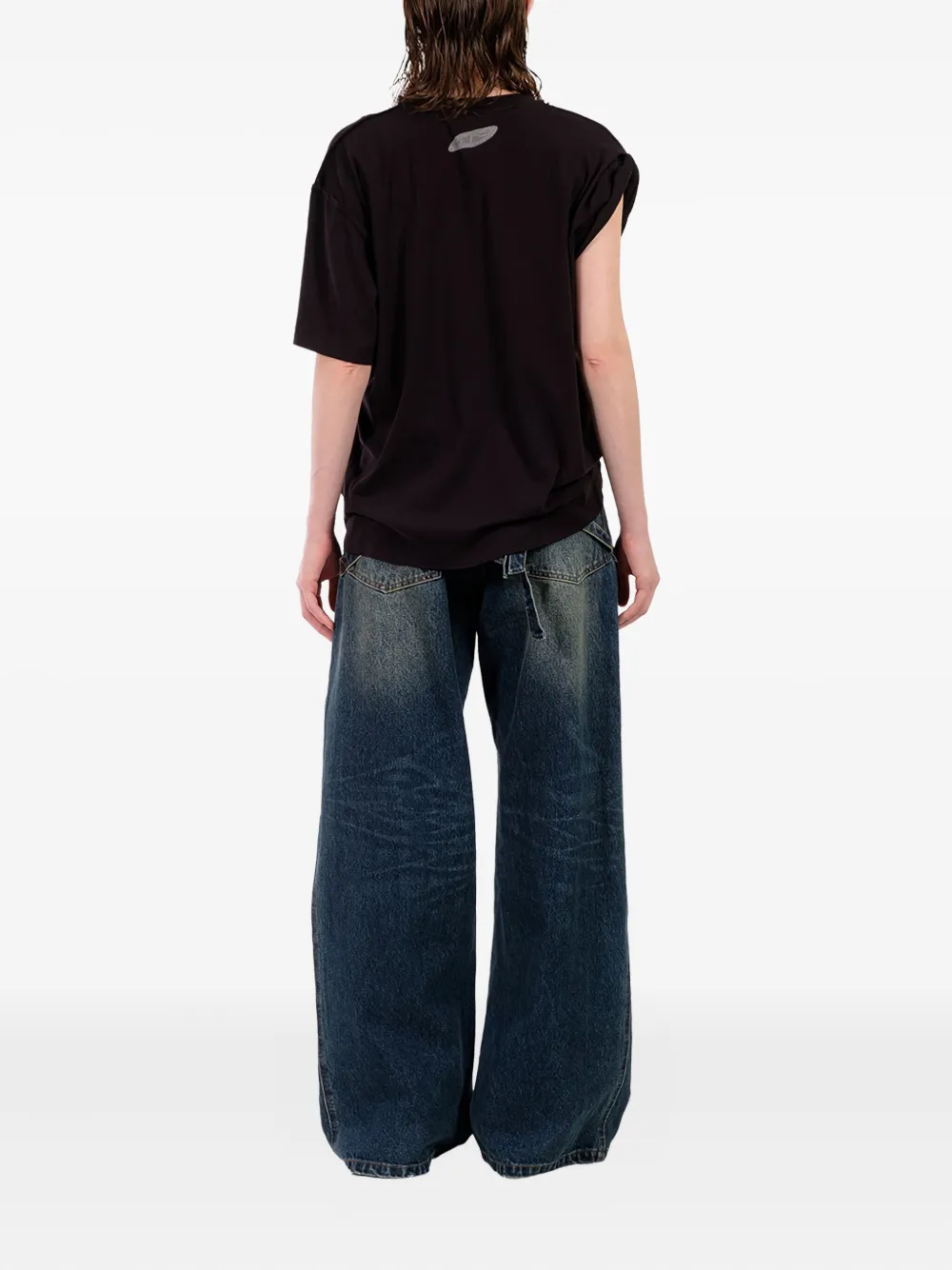 Natasha Zinko Asymmetrisch X-Ray T-shirt Zwart