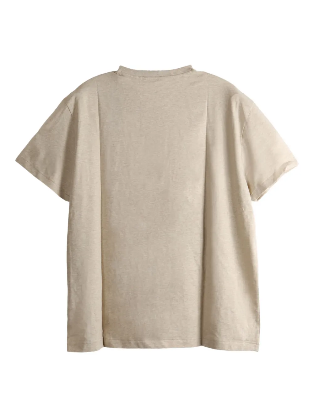 Polo Ralph Lauren T-shirt met Polo Pony-borduurwerk en V-hals Beige
