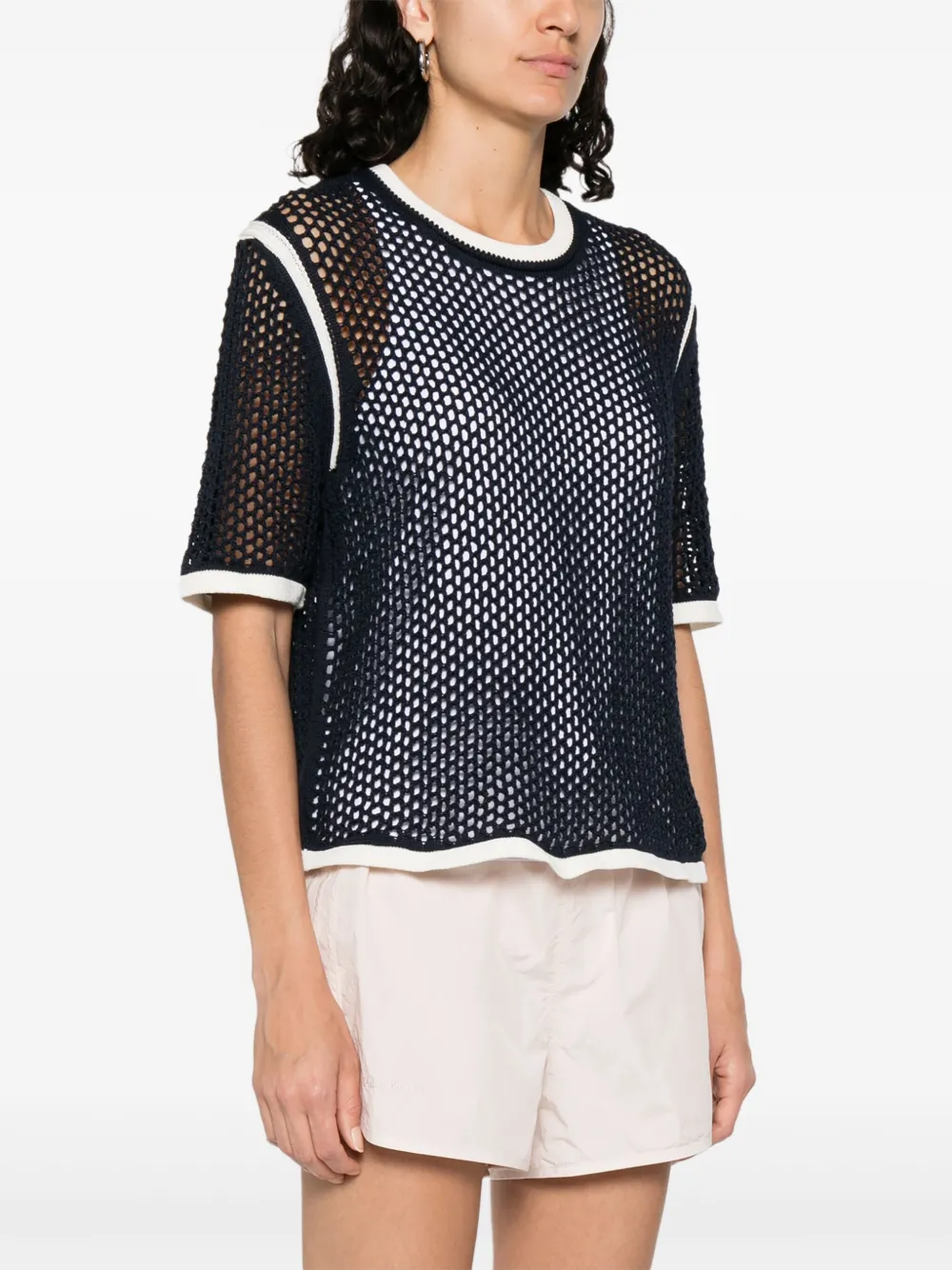 adidas Gebreid T-shirt van katoenblend Blauw