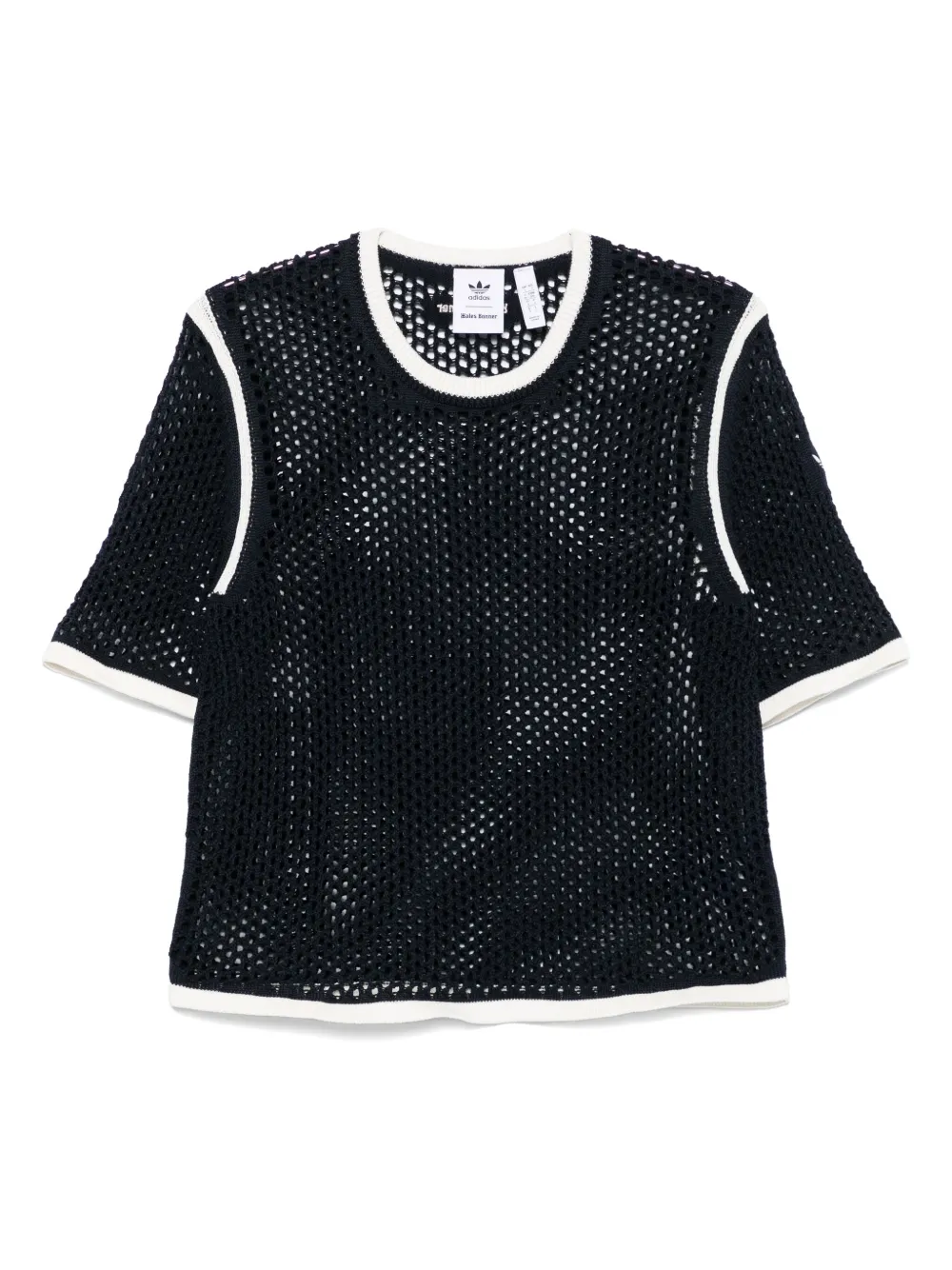 adidas コットンブレンド ニットTシャツ - ブルー adidas コットンブレンド ニットTシャツ - ブルー