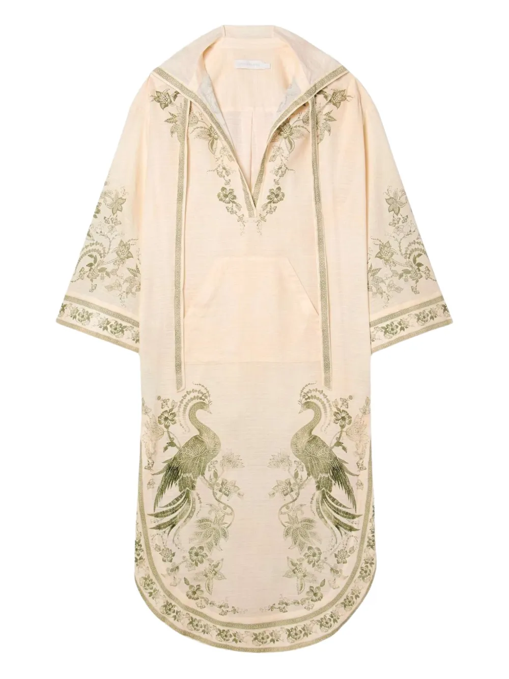 ZIMMERMANN vestido midi con diseño estampado y capucha | neutro | Image 1