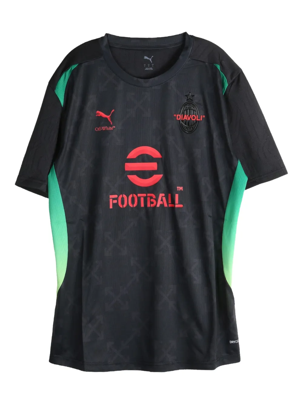 PUMA Ac Milan x Off-White™ Pre-Match T-shirt | Black | Image 1