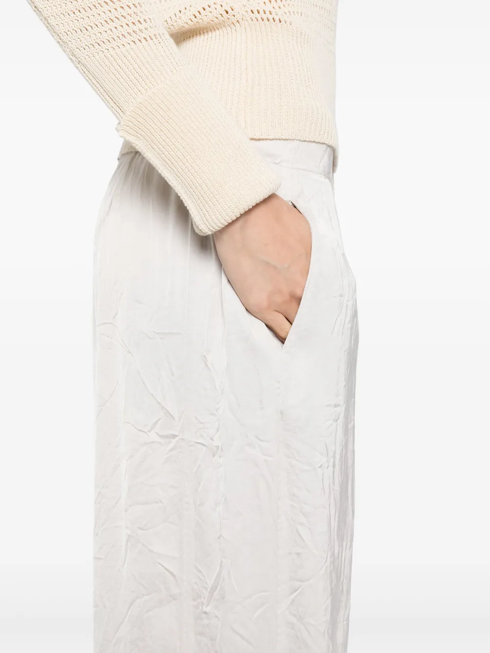 Transit Broek met wijde pijpen Beige