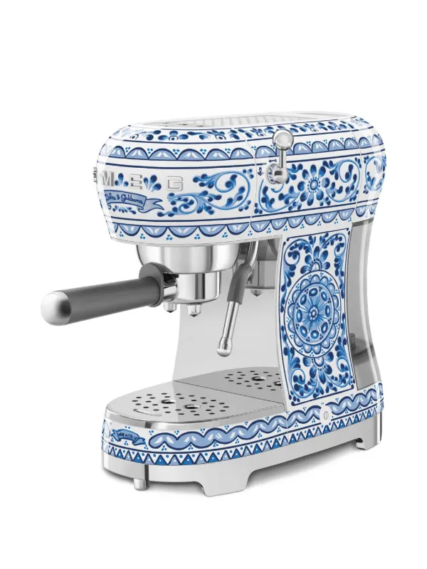 Dolce Gabbana Casa x SMEG Blue Mediterraneo Espresso Coffee Machine (33cm  x Azul FARFETCH BR