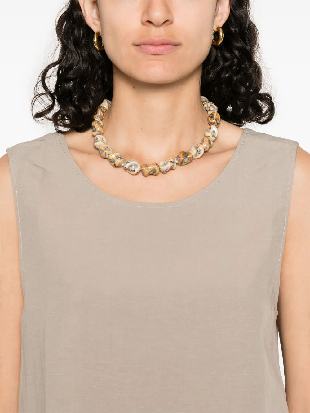 MOUTAKI SLUB-TEXTURE TOP