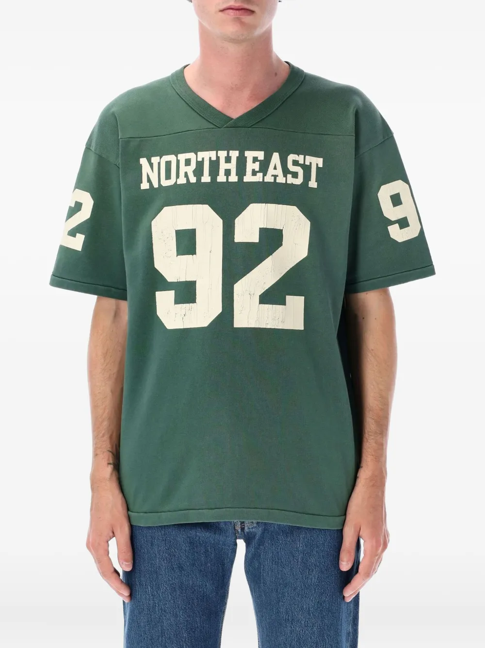 Polo Ralph Lauren number-print V-neck T-shirt Groen