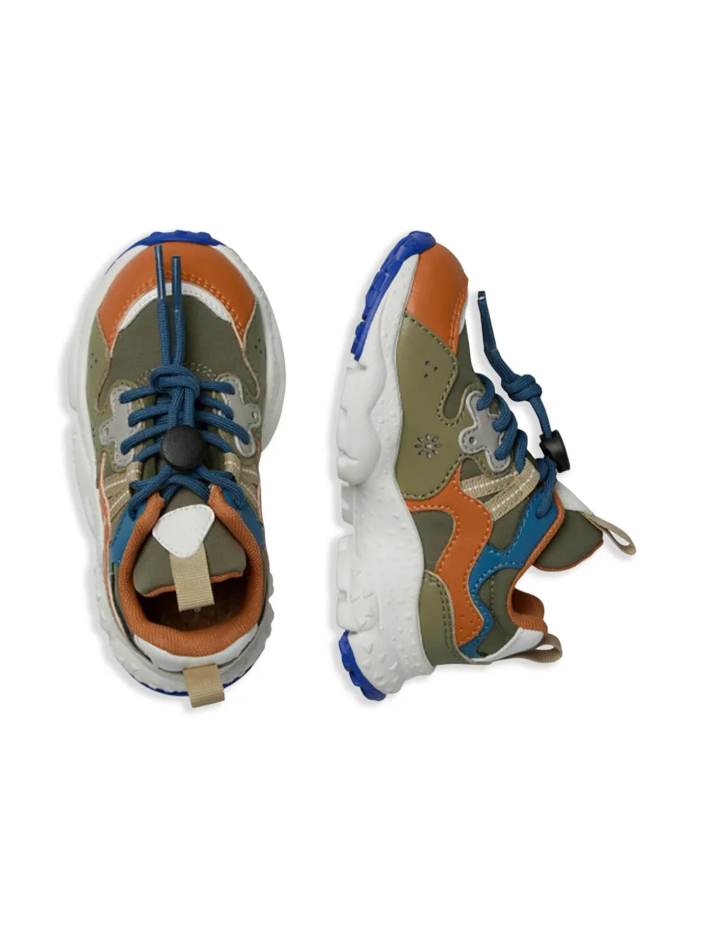 FLOWER MOUNTAIN KIDS logo-print sneakers Green