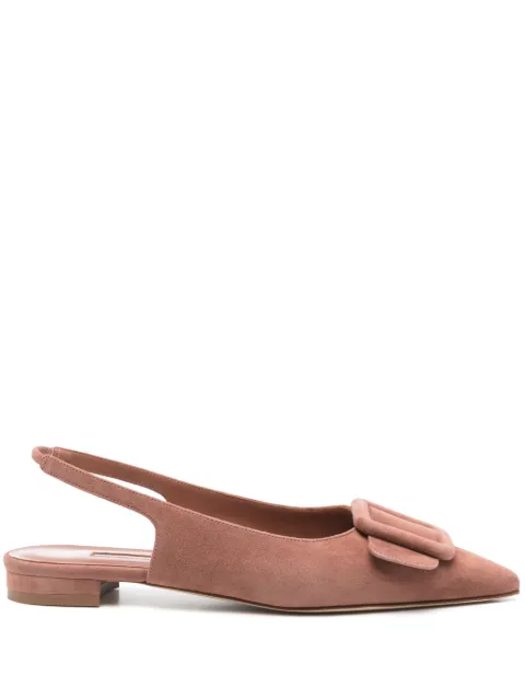 Manolo Blahnik suede slingback pumps